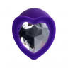 Анальная втулка ToDo by Toyfa Diamond Heart, водонепроницаемая, силикон, фиолетовая, 8 см, Ø 3 см