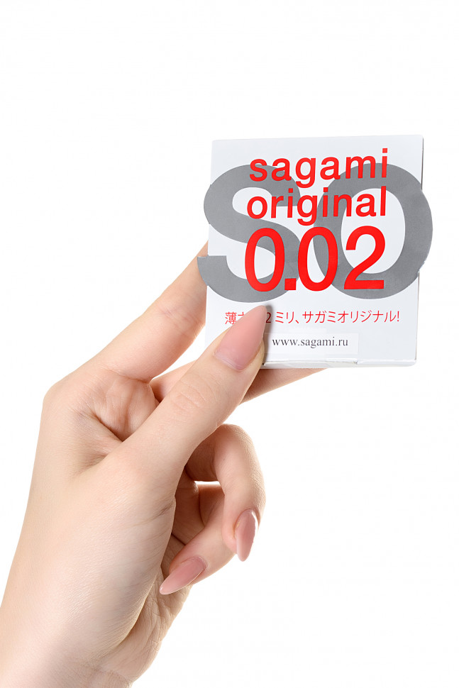 Презервативы Sagami, original 0.02, полиуретан, ультратонкие, гладкие, 18 см, 5,8 см, 1 шт.