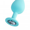 Анальная втулка ToDo by Toyfa Brilliant, водонепроницаемая, силикон, голубая, 8 см, Ø 3 см