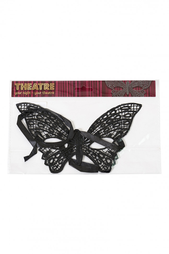 Маска нитяная Toyfa Theatre «Цветы», текстиль, черная