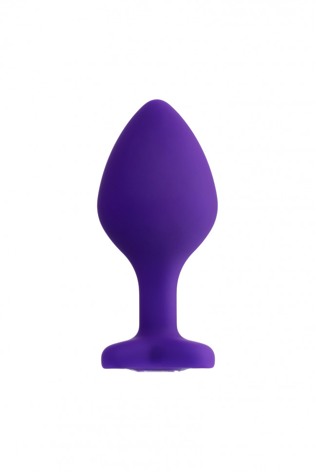 Анальная втулка ToDo by Toyfa Diamond Heart, водонепроницаемая, силикон, фиолетовая, 8 см, Ø 3 см