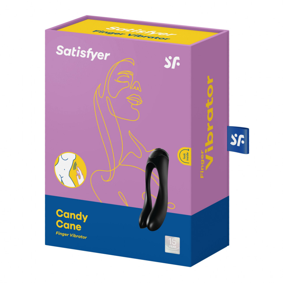 Универсальный Пальчиковый Вибратор Satisfyer Candy Cane Black 004136SA