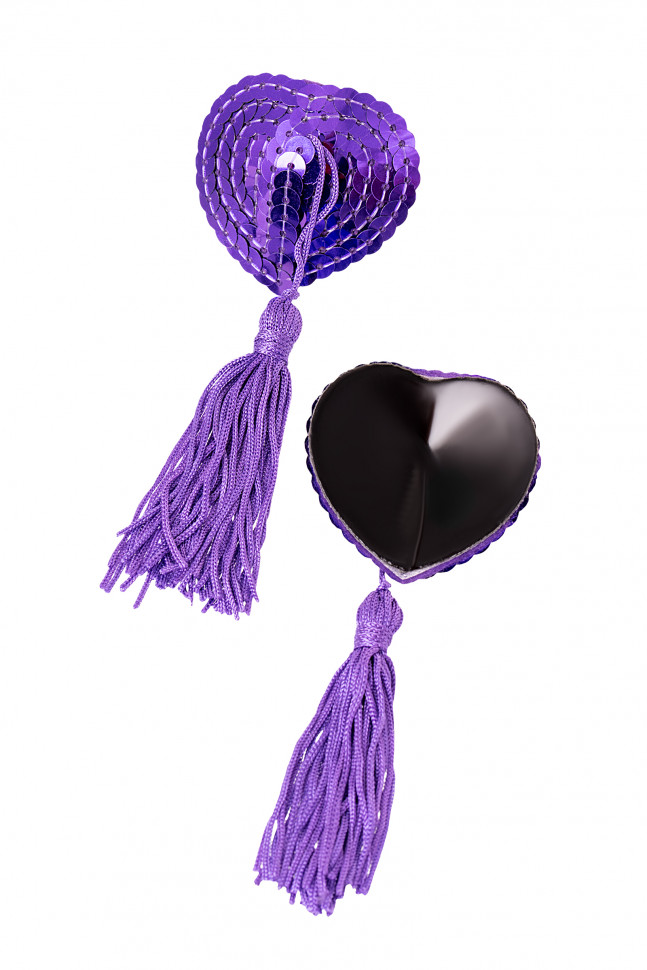 Пэстис Erolanta Cora, в форме сердец, с кисточками, однотонные, фиолетовые