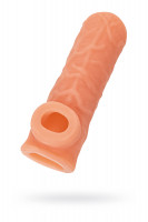 Насадка KOKOS реалистичная с дополнительной стимуляцией, TPE, телесная, 15.6 см