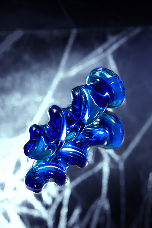 Анальная втулка Sexus Glass, стекло, синяя, 12 см, Ø 3,5 см