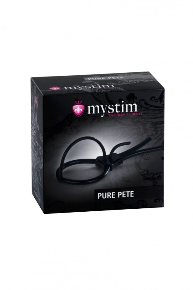 Электросбруя Mystim Pure Pete, силикон, черный, 14 см