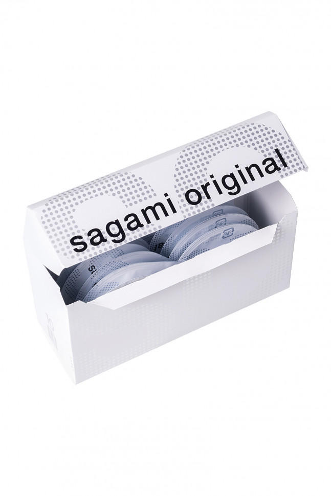 Презервативы Sagami, original 0.02, L-size, гладкие, 19 см, 5,8 см, 10 шт.