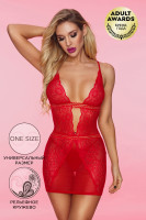 Комбинация и стринги Candy Girl Desiree, красные, OS