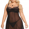 Ночная сорочка и стринги SoftLine Collection Carla, черный, XL