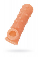 НОВИНКА Насадка KOKOS реалистичная с дополнительной стимуляцией, TPE, телесная, 15.6 см