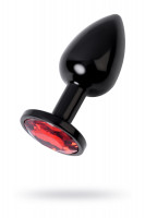 Анальная втулка, Metal by TOYFA, фиолетовая, с фиолетовым кристаллом, 7,2 см, Ø2,8 см, 50 г