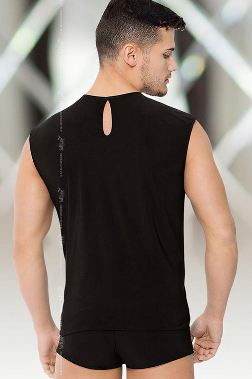 Костюм мужской SoftLine Collection (майка, шорты), чёрный, XL