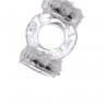 Эрекционное кольцо на пенис с двойной вибрацией TOYFA,TPE, прозрачный