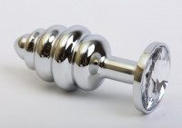 Пробка металл 8х3,5см фигурная прозрачный страз 47144-4MM