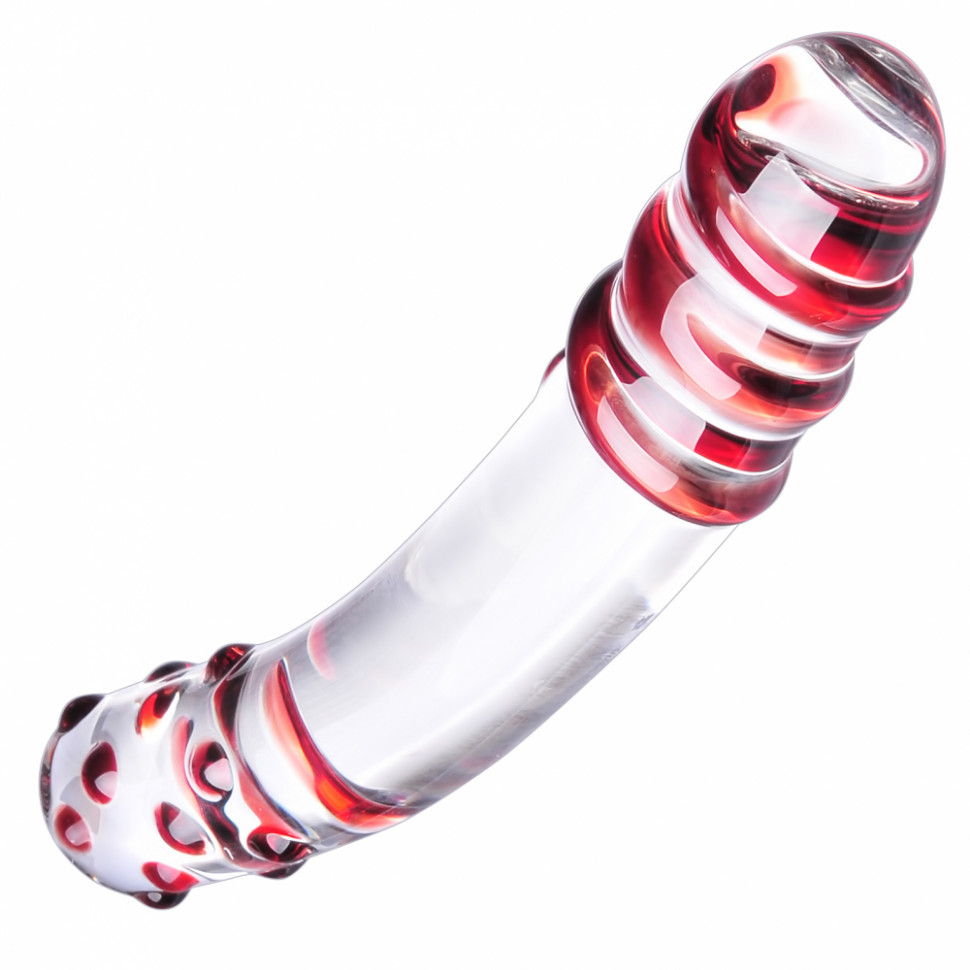 Фаллоимитатор изогнутой формы двухсторонний с разноцвентым обрамлением GD058