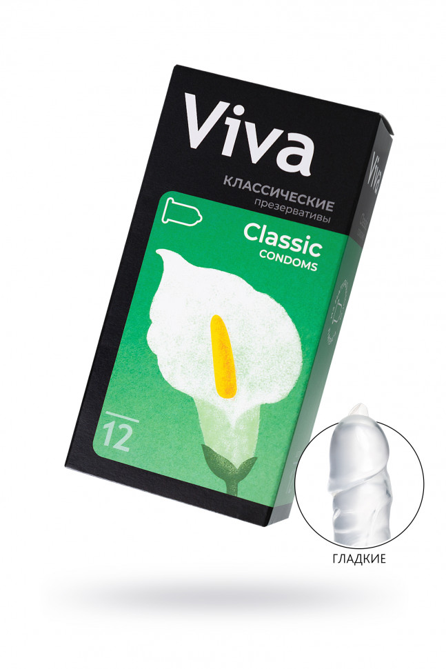 Презервативы VIVA Классические 12 шт, латекс, 18,5 см