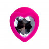 Анальная втулка ToDo by Toyfa Diamond Heart, силикон, розовая, 9,5 см, Ø 4 см