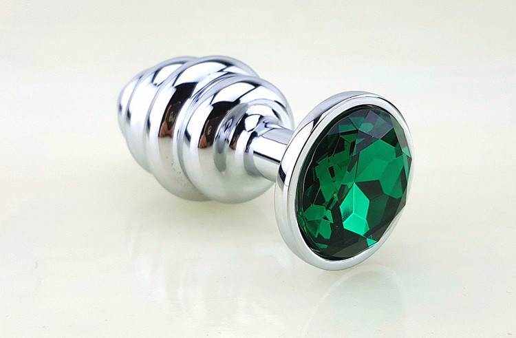 Пробка металл 8х3,5см фигурная зеленый страз 47144-2MM