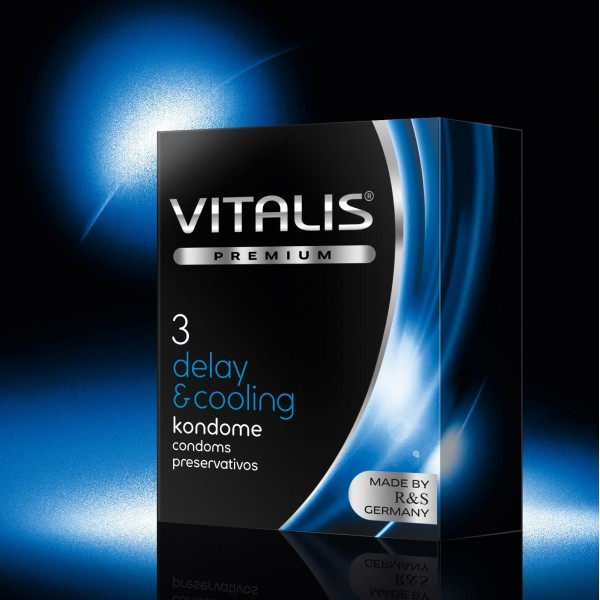 Презервативы "VITALIS" PREMIUM №3 delay and cooling - с охлаждающим эффектом (ширина 53mm)