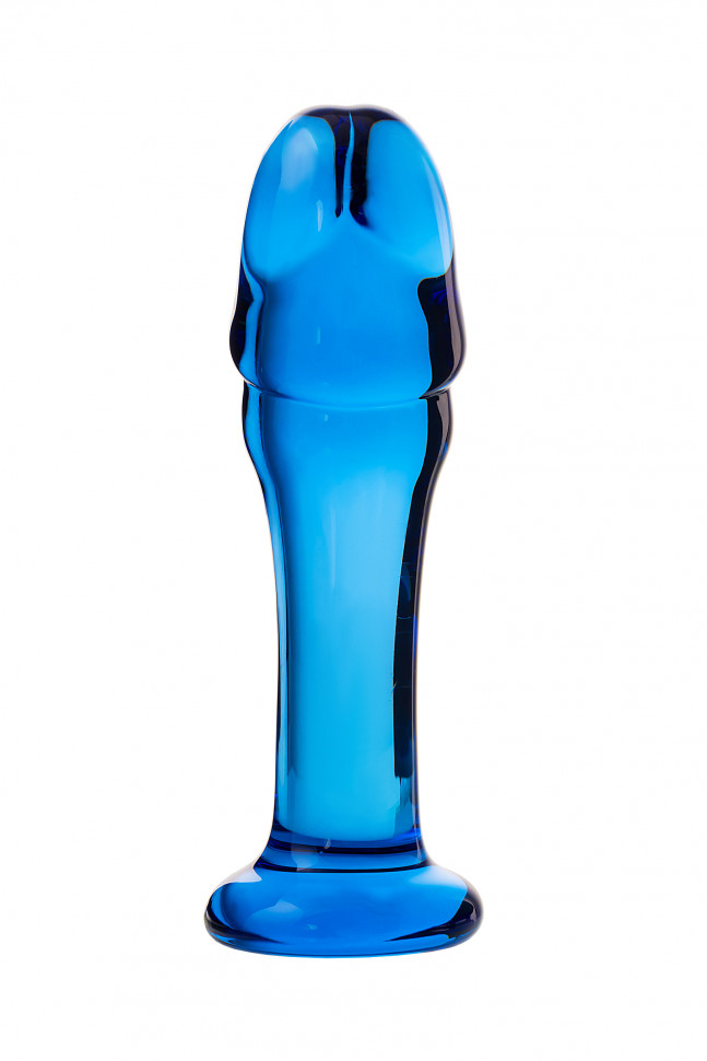 Анальный фаллоимитатор Sexus Glass, стекло, синий, 13 см
