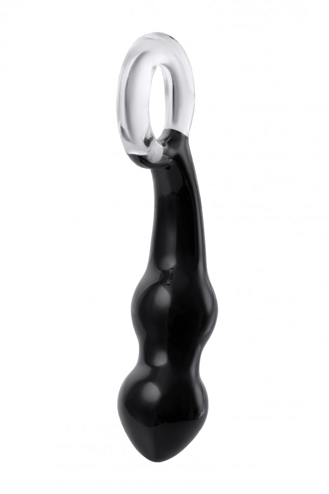 Стимулятор простаты Sexus Glass, стекло, чёрный, 17 см