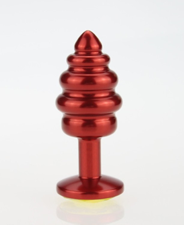 Пробка металл 7,3х2,9см фигурная красная красный страз 47426-2MM