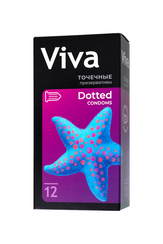 Презервативы VIVA  Точечные 12 шт, латекс, 18,5 см