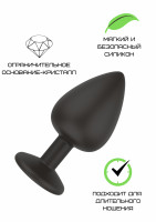 Черная силиконовая пробка с прозрачным кристаллом S 3307-01