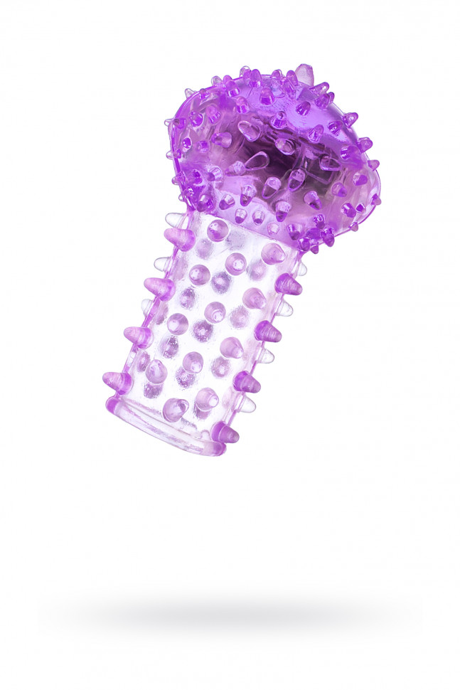 Вибронасадка на палец TOYFA, TPE, фиолетовый, 6,5 см