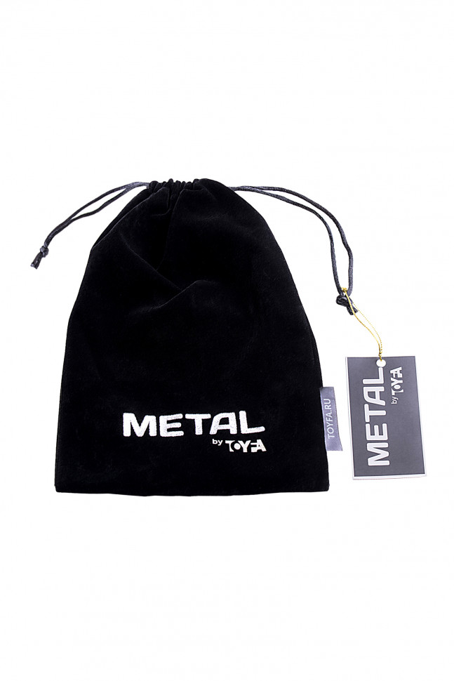 Анальная втулка TOYFA Metal, маленькая, металл+искусственный мех, серебряная, с черным хвостиком, 4