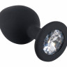 Черная силиконовая пробка с прозрачным кристаллом M 3307-02