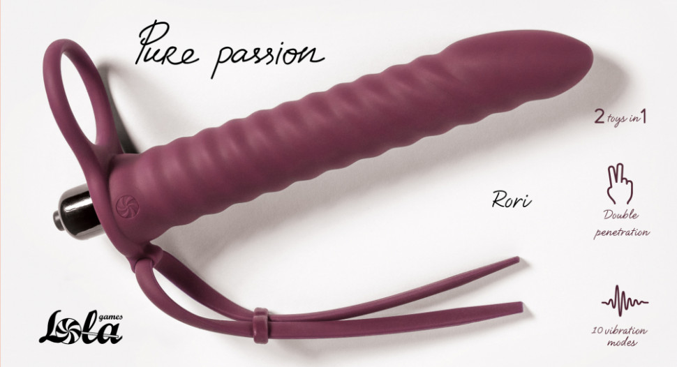 Вибронасадка для Двойного Проникновения Pure Passion Rori Wine Red 1205-02lola