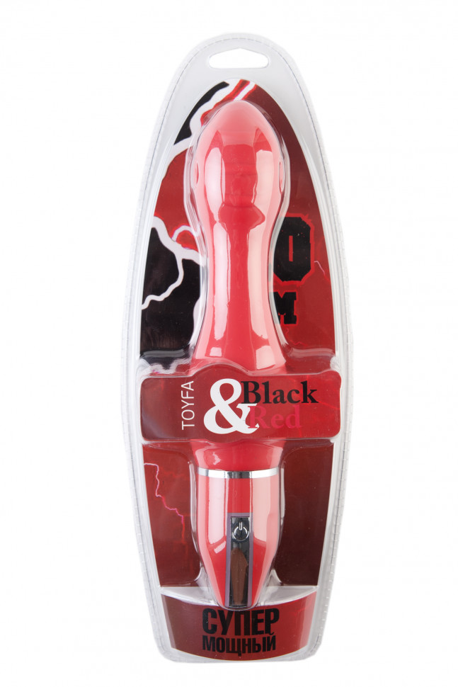 Анальный стимулятор Black & Red by TOYFA, 10 режимов вибрации, водонепроницаемый, силикон, красный, 28 см, Ø 5,4 см