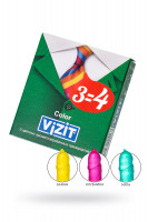 Презервативы VIZIT Color Цветные ароматизированные 3 шт, латекс, 18 см