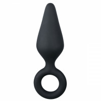 Анальный Стимулятор Easytoys Black Buttplug With Pull Ring Large ET216BLK