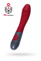 Нереалистичный вибратор, силикон, бордовый, 19,8 см
