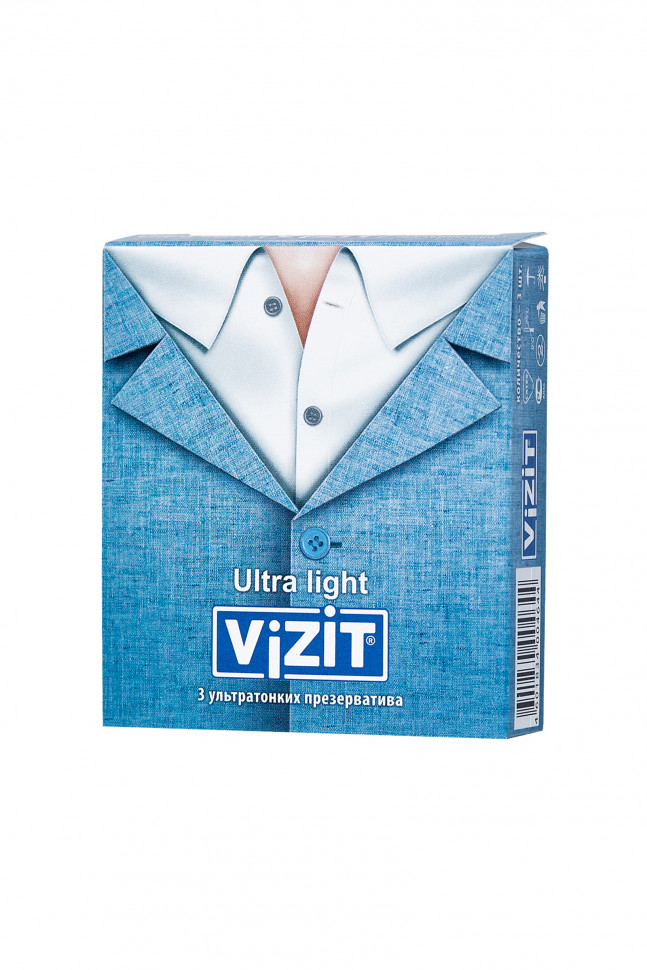 Презервативы VIZIT Ultra light Ультратонкие 3 шт, латекс, 18 см