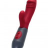 Вибратор с клиторальным стимулятором, силикон, бордовый, 19,5 см