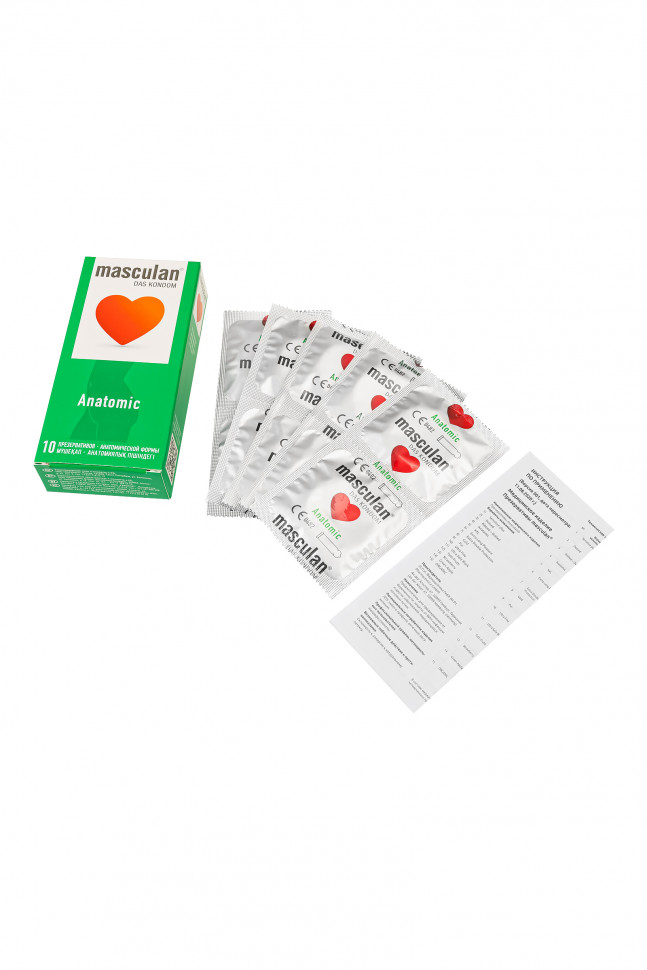 Презервативы masculan Anatomic №10, анатомической формы, 5,3 см, 18,5 см, 10 шт