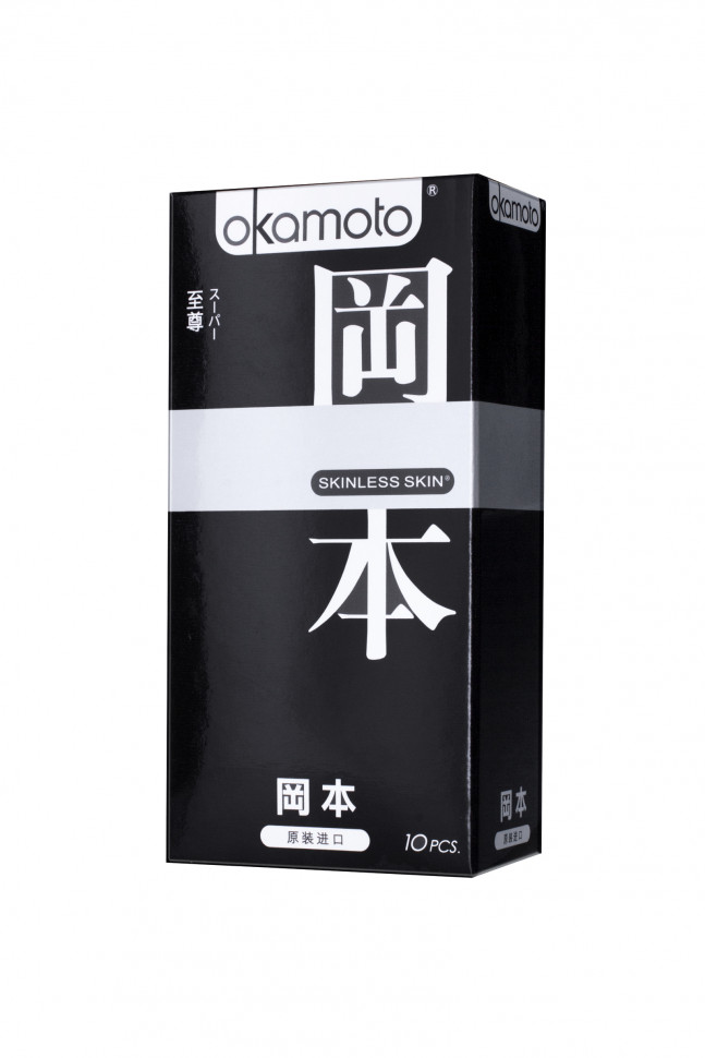 Презервативы Окамото серия Skinless Skin  Super № 10 С двойной смазкой и ароматом ванили