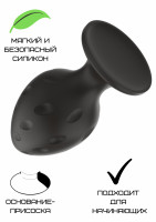 Силиконовая анальная пробка черная M (7.2*3.5cm) 3304-02