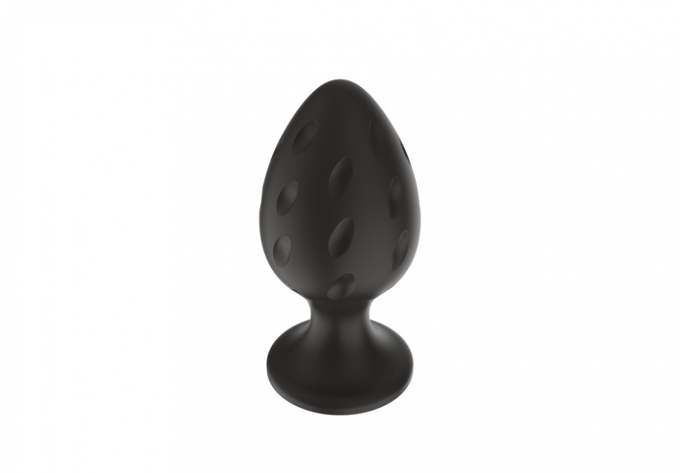 Силиконовая анальная пробка черная M (7.2*3.5cm) 3304-02