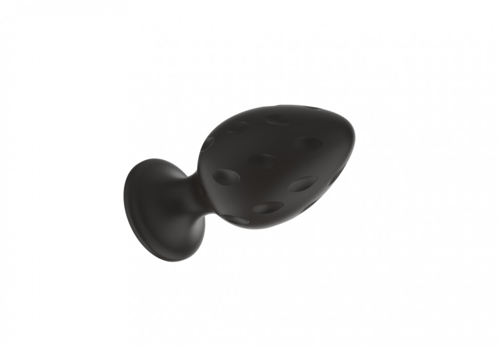 Силиконовая анальная пробка черная M (7.2*3.5cm) 3304-02