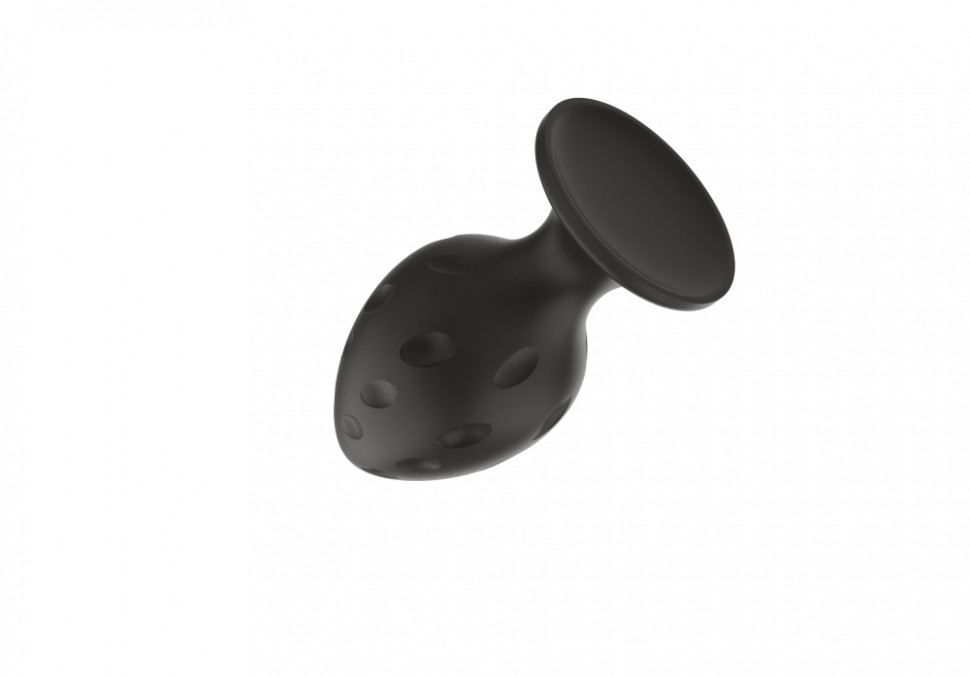 Силиконовая анальная пробка черная M (7.2*3.5cm) 3304-02