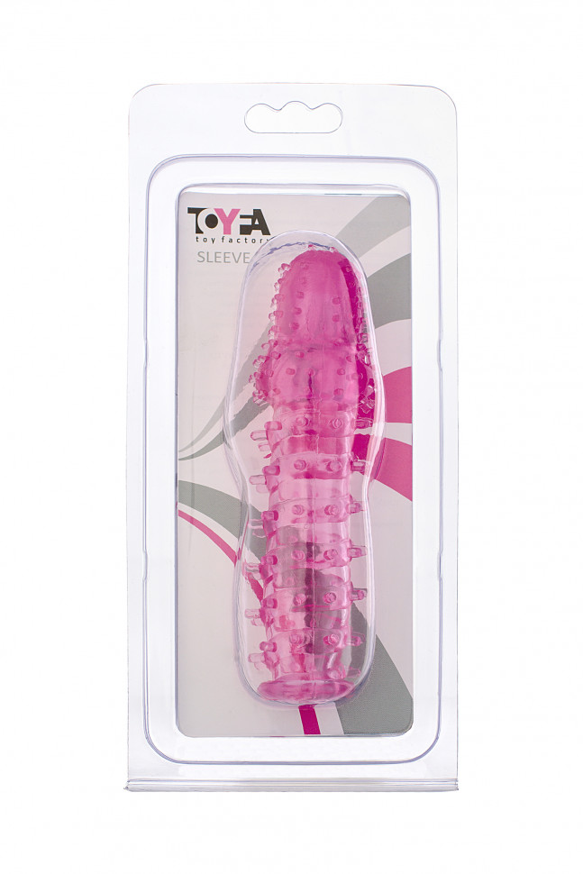 Насадка на пенис TOYFA с ворсинками, TPE, фиолетовая, 13,5 см