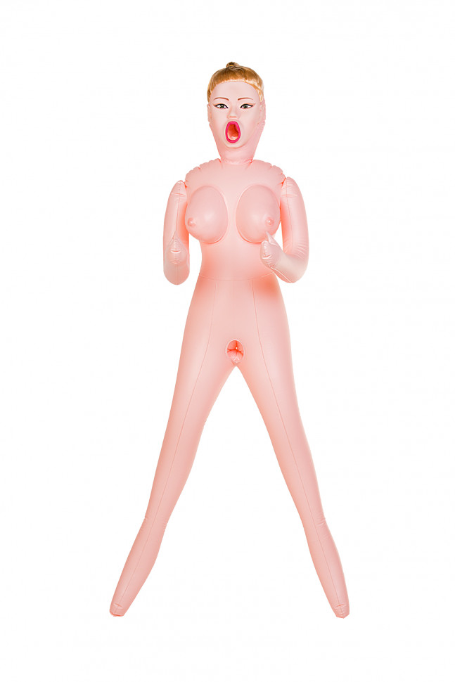 Кукла надувная Hannah, блондинка,TOYFA  Dolls-X Passion, с тремя отверстиями,  кибер вставка: вагина-анус, 160 см