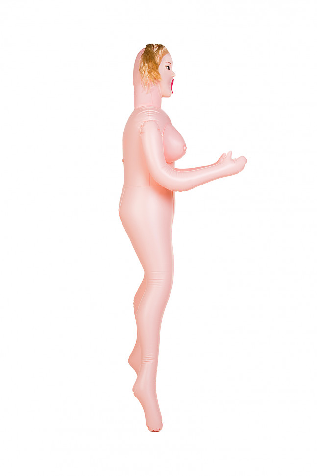 Кукла надувная Hannah, блондинка,TOYFA  Dolls-X Passion, с тремя отверстиями,  кибер вставка: вагина-анус, 160 см
