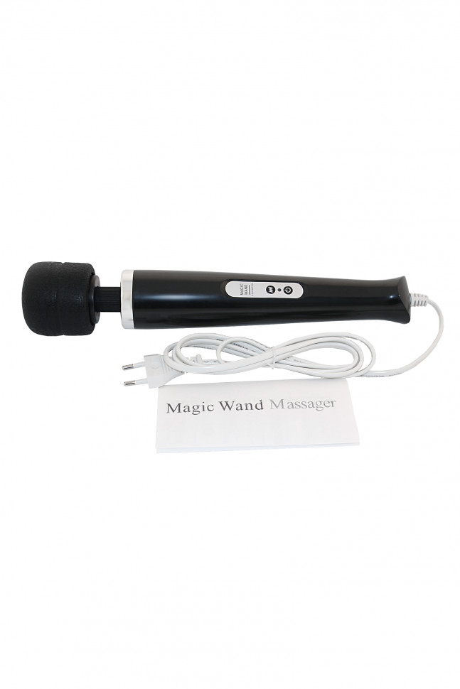 Вибромассажер, Magic Wand ,проводной,силикон, черный, 31 см