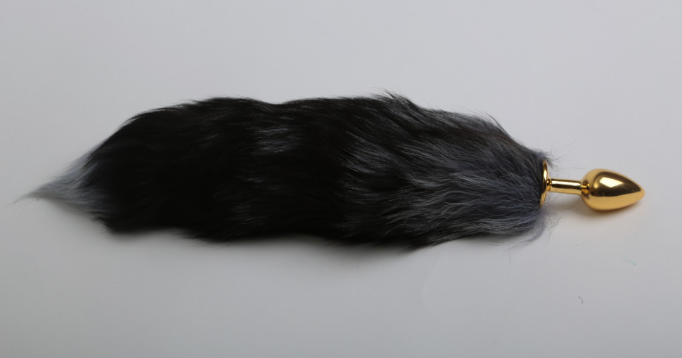 Хвост Королевская лиса с золотой пробкой 47077-3MM