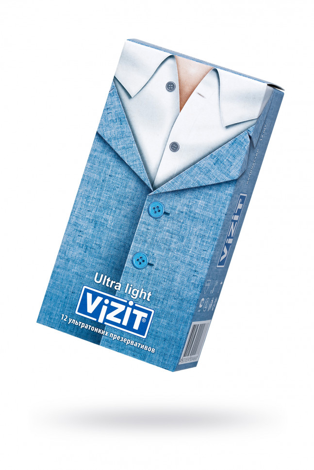 Презервативы VIZIT Ultra light Ультратонкие 12 шт, латекс, 18 см